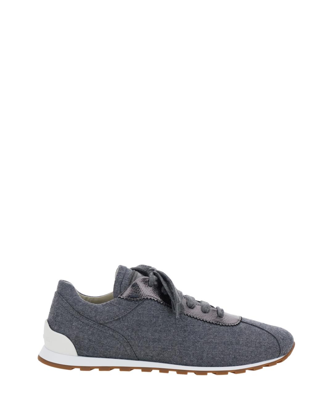 BRUNELLO CUCINELLI Серые текстильные кроссовки, фото 1