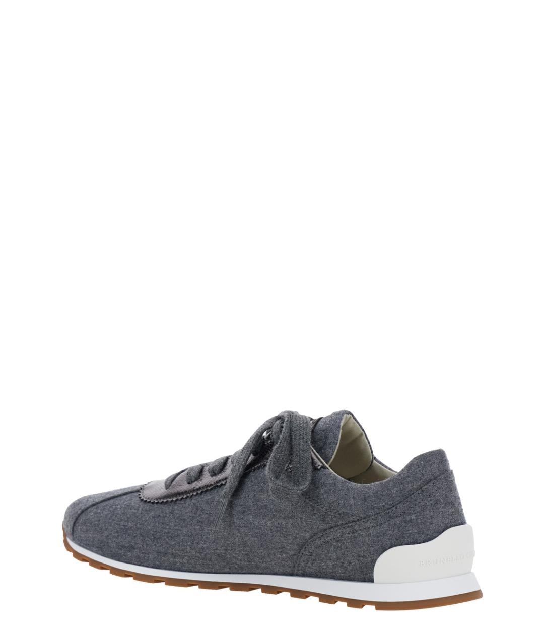 BRUNELLO CUCINELLI Серые текстильные кроссовки, фото 3