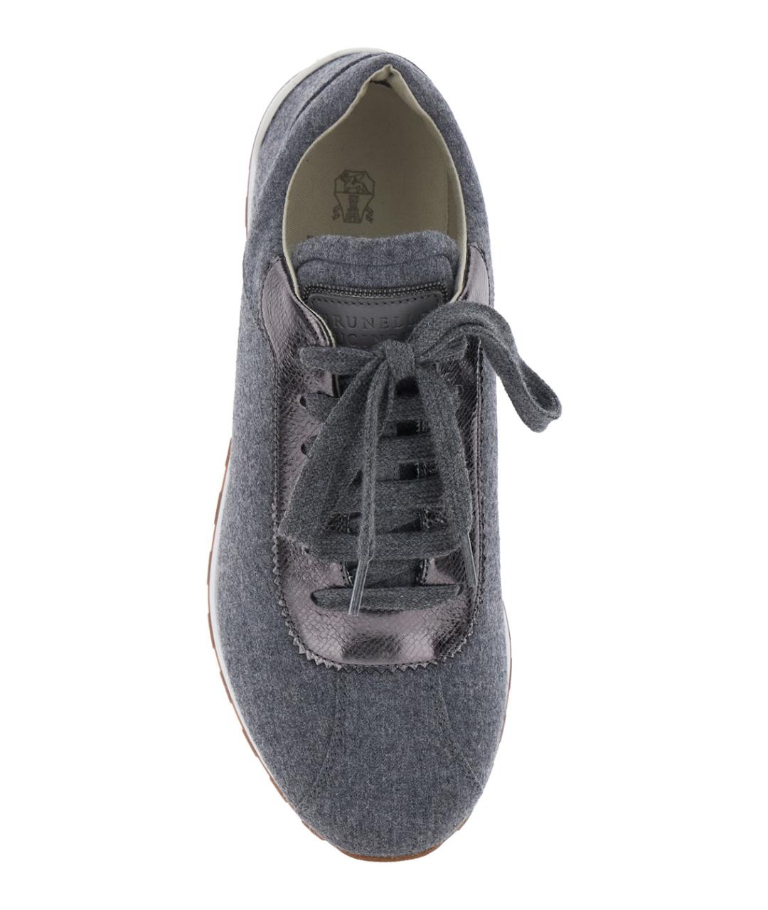 BRUNELLO CUCINELLI Серые текстильные кроссовки, фото 4