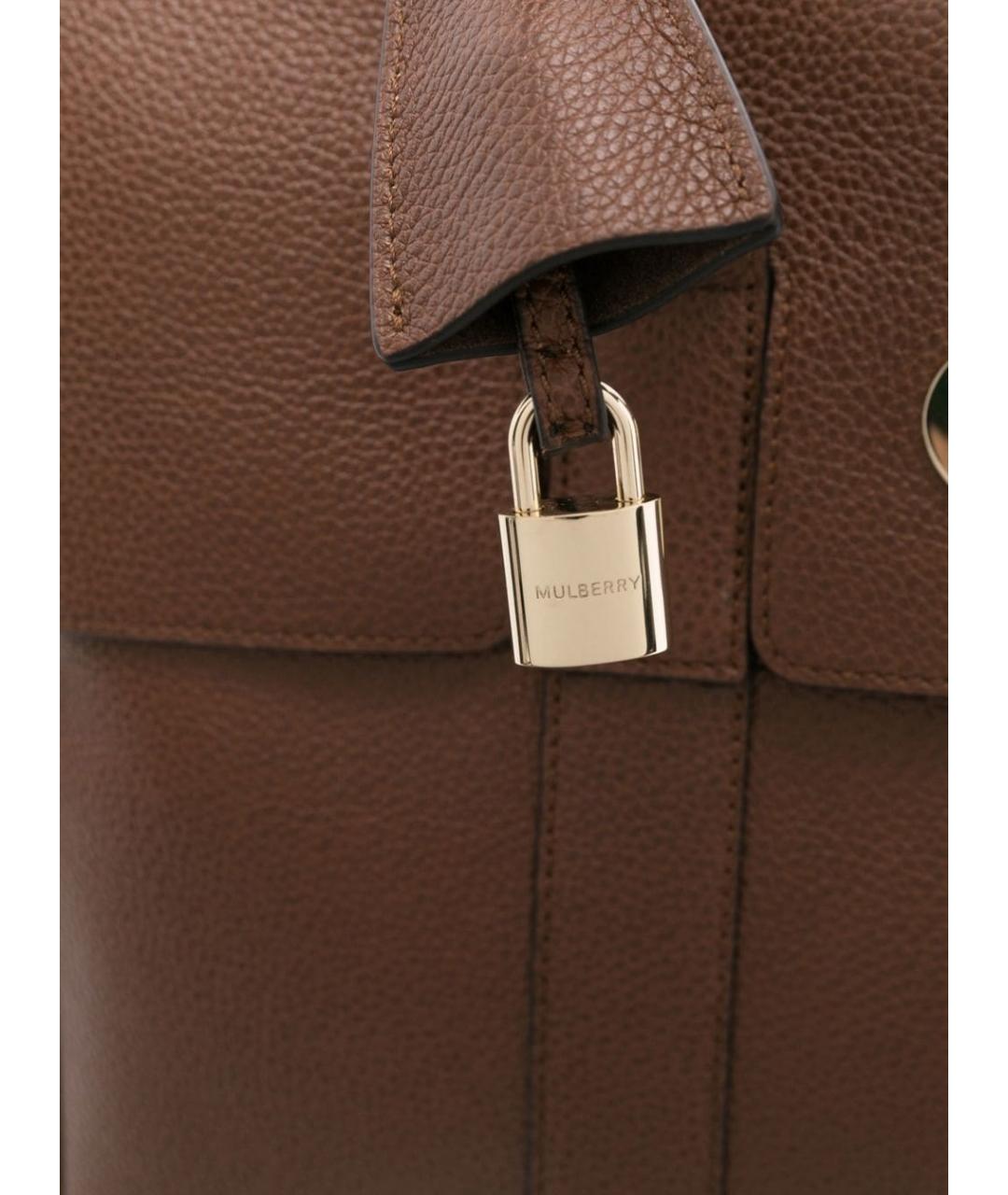 MULBERRY Коричневая кожаная сумка с короткими ручками, фото 3