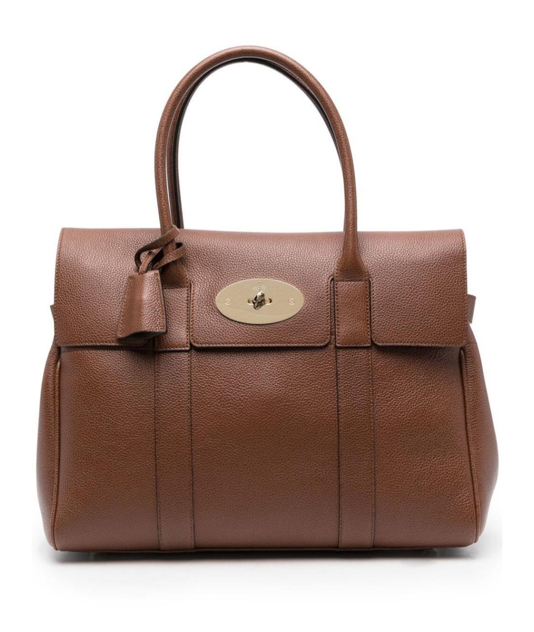 MULBERRY Коричневая кожаная сумка с короткими ручками, фото 1