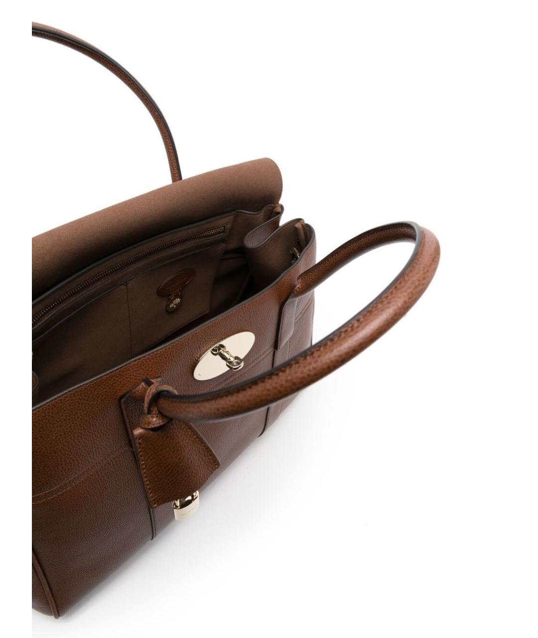 MULBERRY Коричневая кожаная сумка с короткими ручками, фото 4