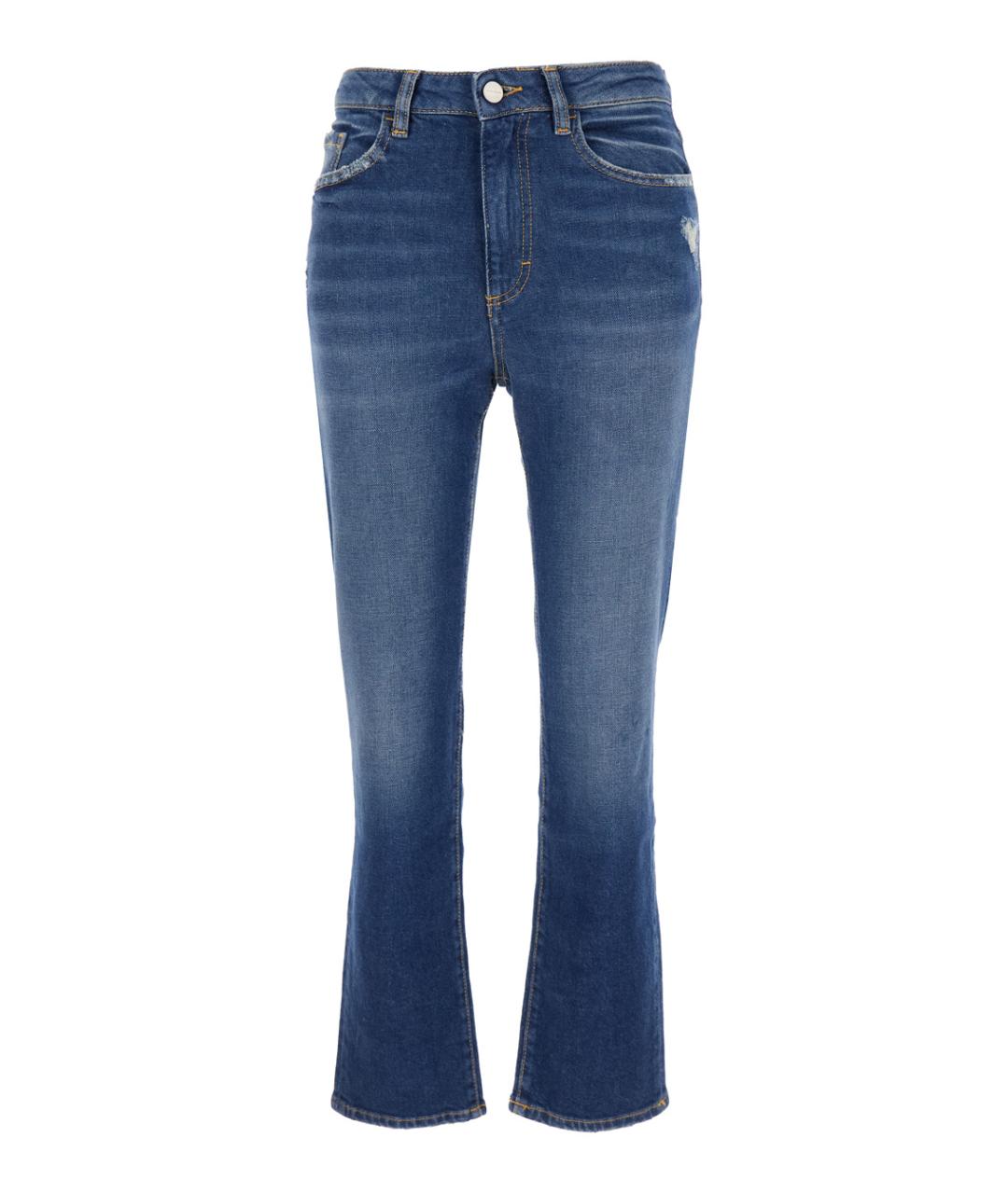 ICON DENIM Синие хлопковые прямые джинсы, фото 1