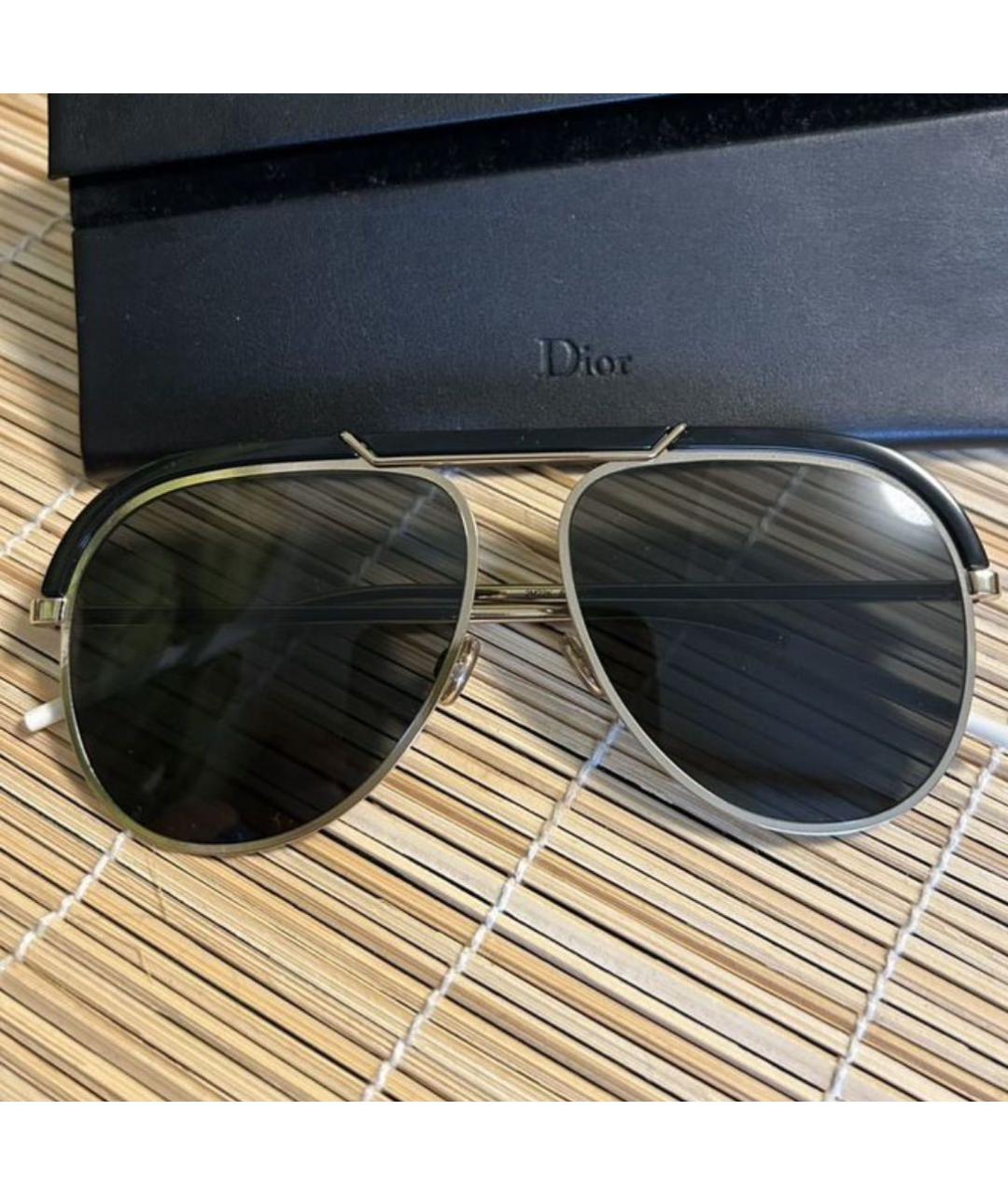 CHRISTIAN DIOR Черные металлические солнцезащитные очки, фото 8
