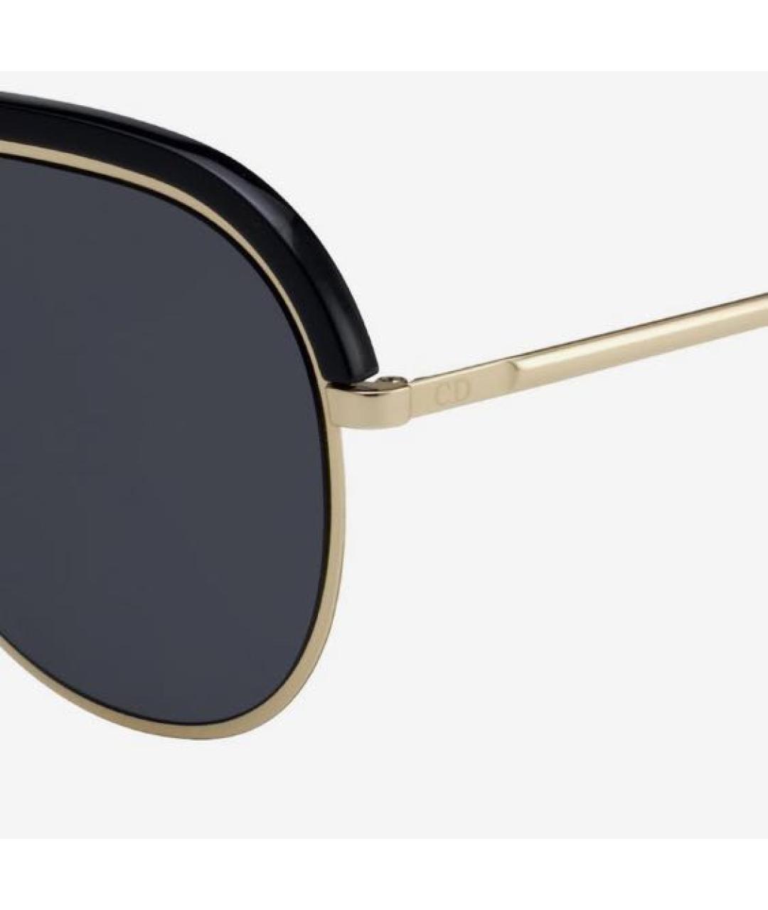 CHRISTIAN DIOR Черные металлические солнцезащитные очки, фото 3