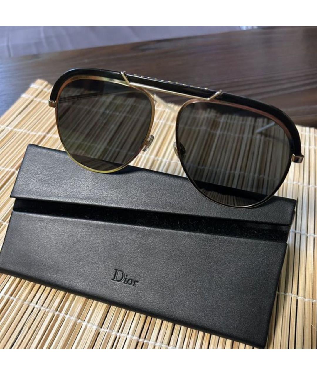 CHRISTIAN DIOR Черные металлические солнцезащитные очки, фото 7