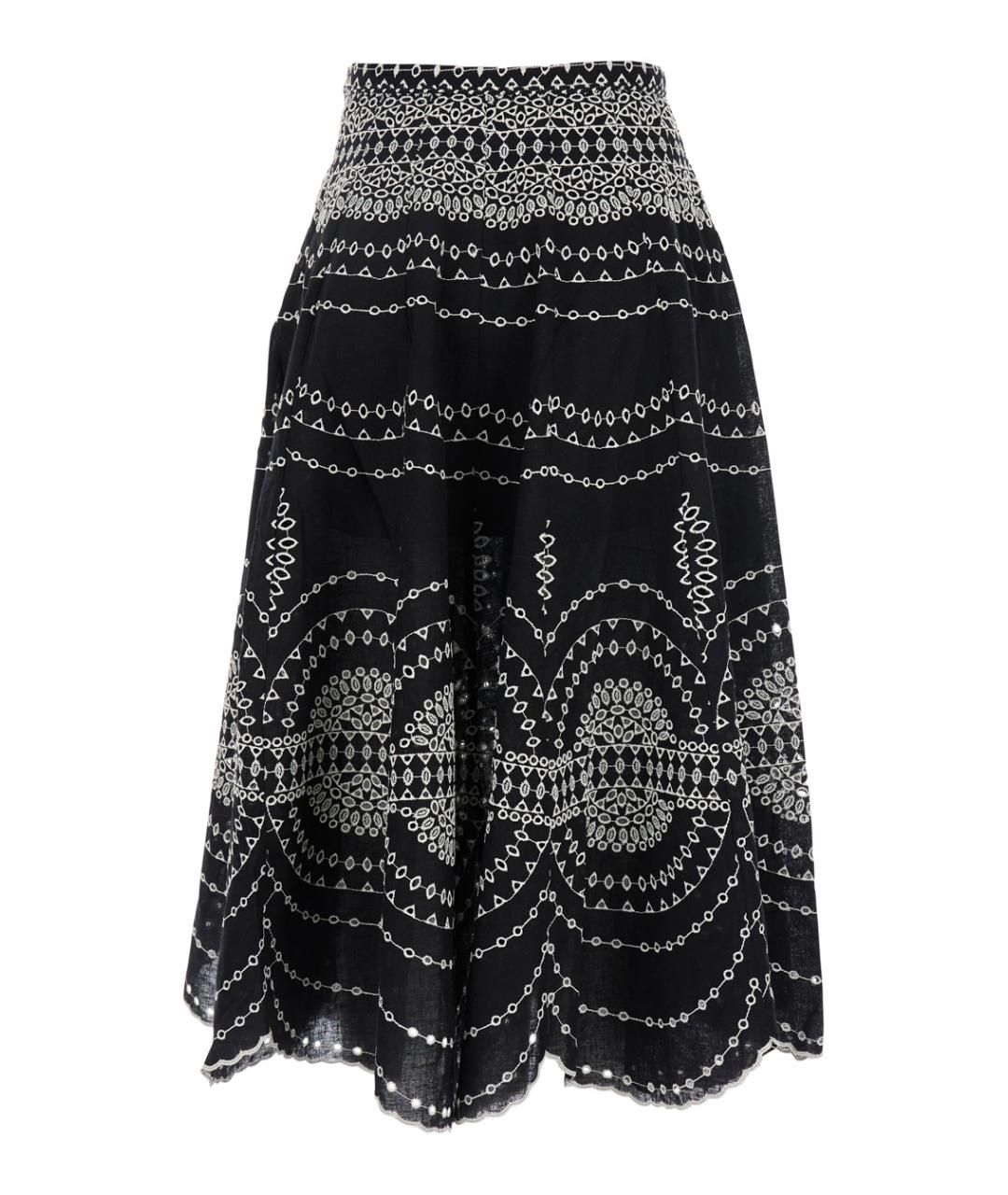 CHARO RUIZ Черная хлопковая юбка миди, фото 2