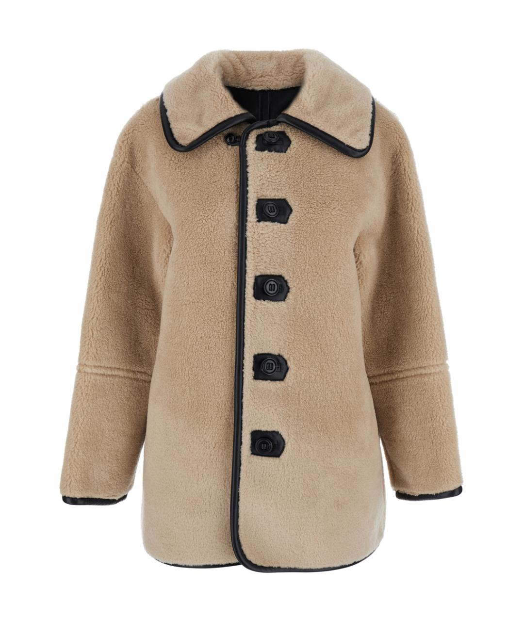 LOW CLASSIC Бежевая меховая дубленка, фото 1