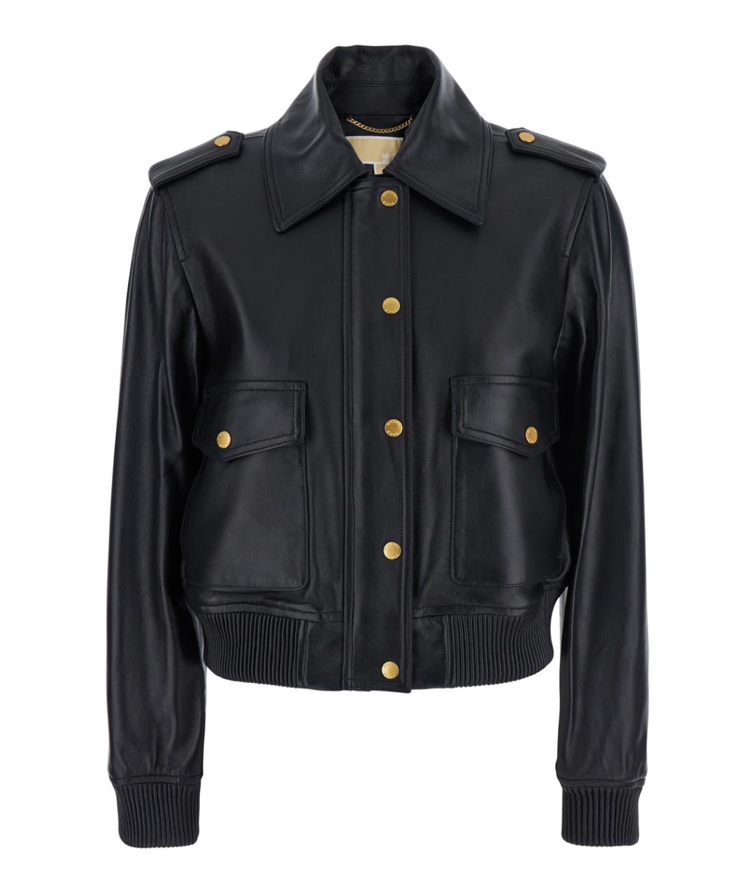 MICHAEL MICHAEL KORS Черная кожаная куртка, фото 1