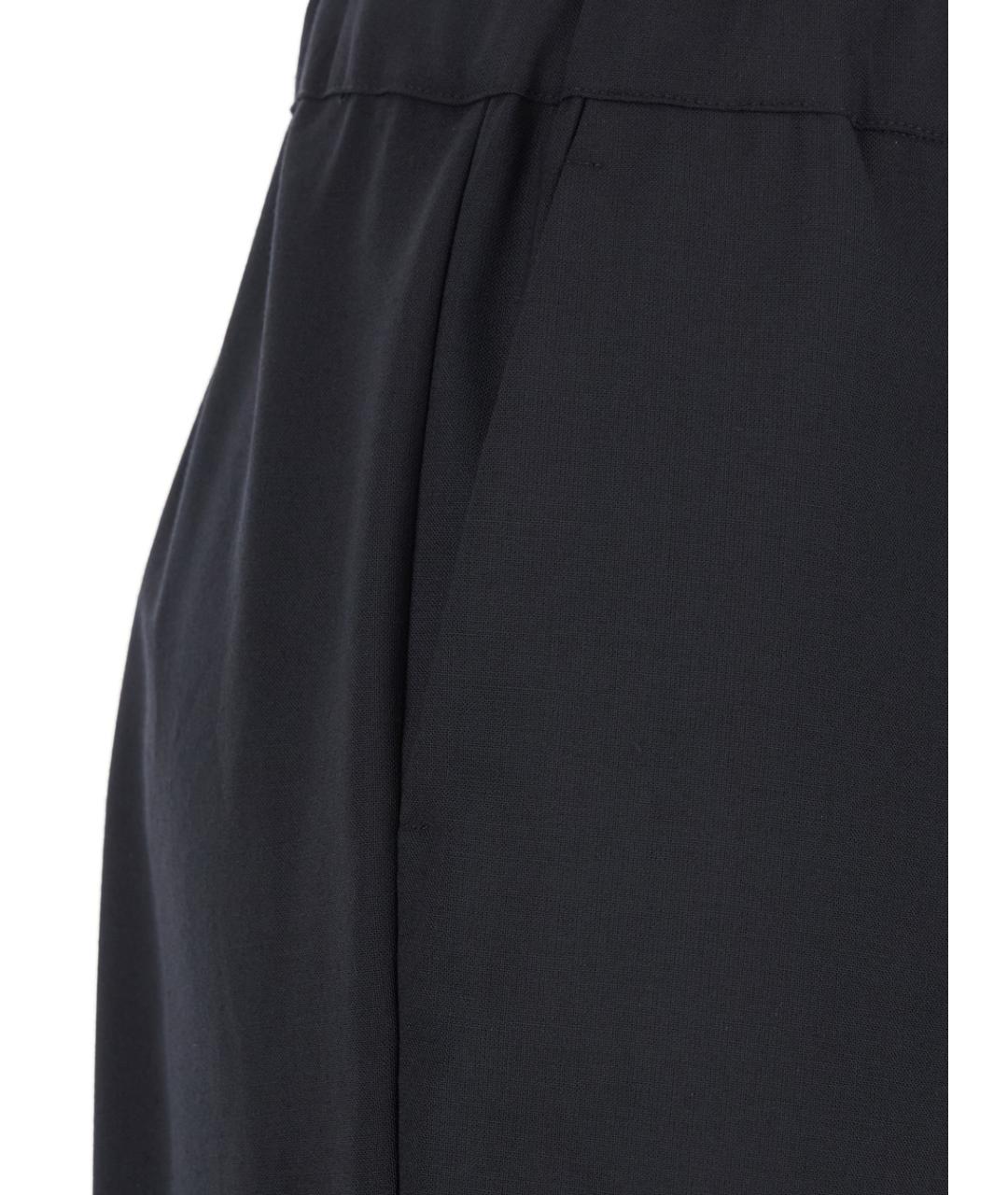 SEMICOUTURE Черные полиэстеровые прямые брюки, фото 3