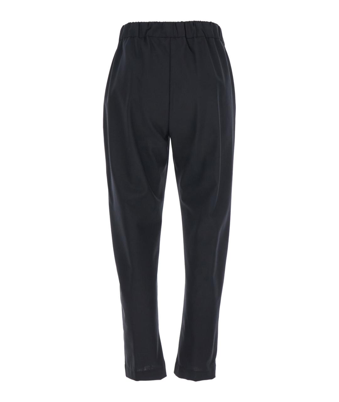 SEMICOUTURE Черные полиэстеровые прямые брюки, фото 2