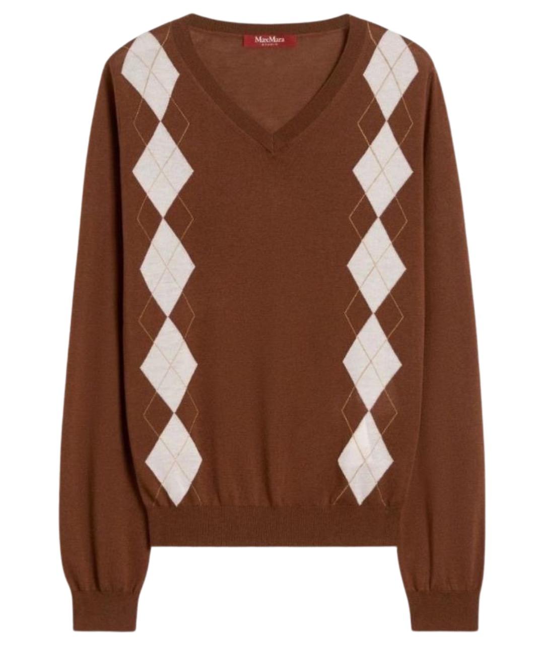 MAX MARA STUDIO Коричневый шерстяной джемпер / свитер, фото 1