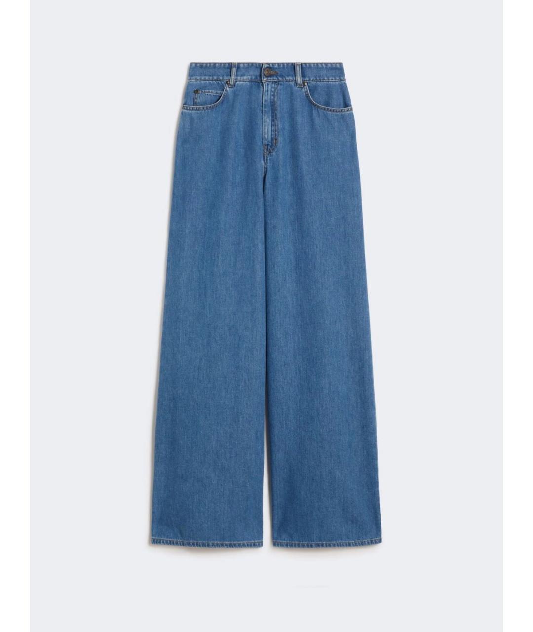 WEEKEND MAX MARA Синие хлопковые прямые джинсы, фото 4