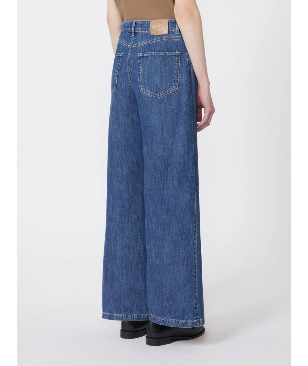 'S MAX MARA Синие хлопковые прямые джинсы, фото 4