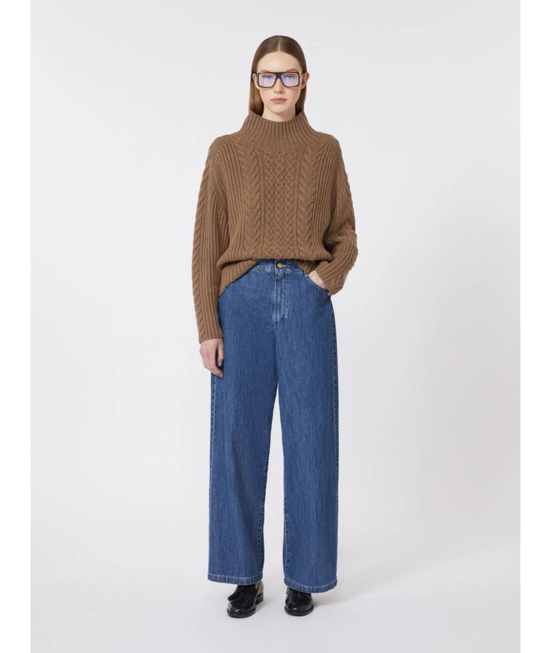 'S MAX MARA Синие хлопковые прямые джинсы, фото 2