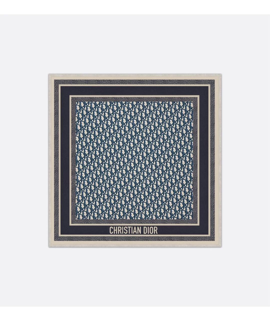 CHRISTIAN DIOR Синий шелковый платок, фото 7