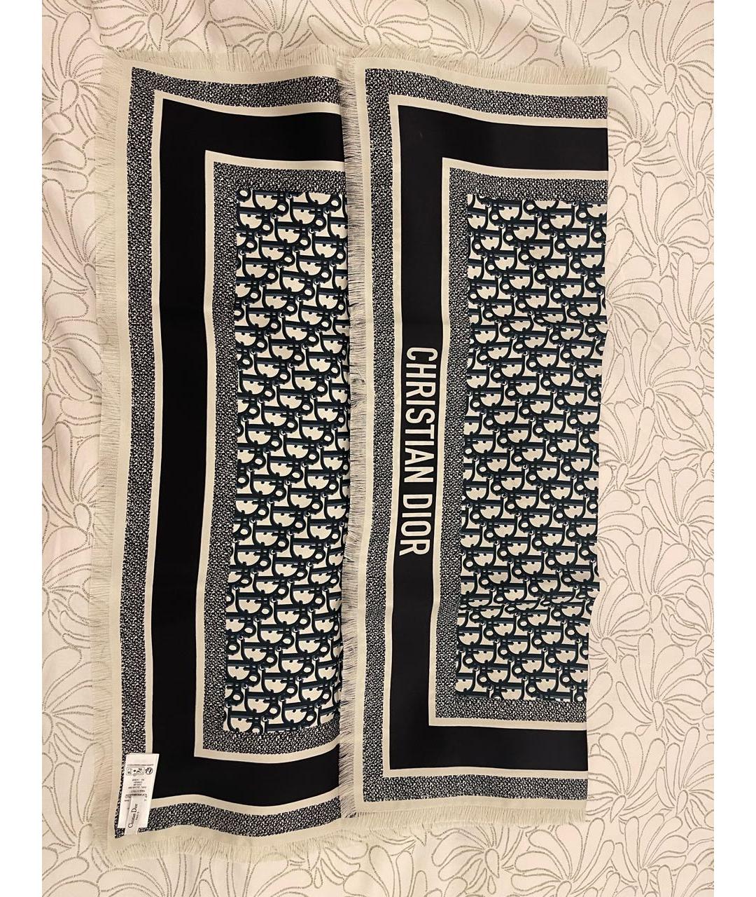 CHRISTIAN DIOR Синий шелковый платок, фото 5