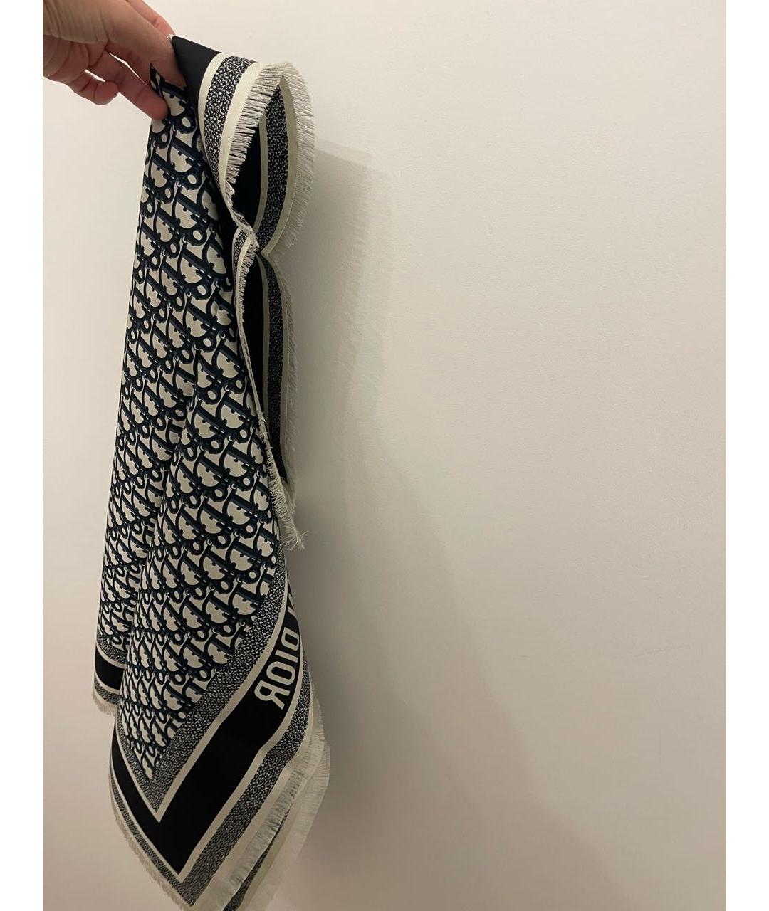 CHRISTIAN DIOR Синий шелковый платок, фото 4