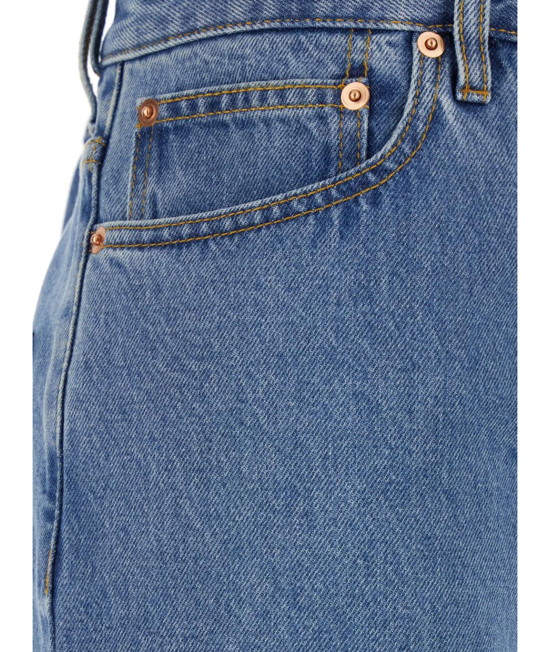 GUCCI Синие хлопковые прямые джинсы, фото 3