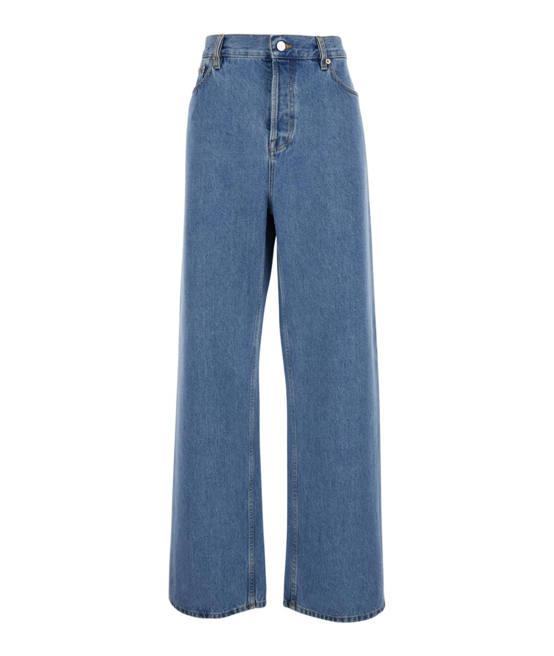 GUCCI Синие хлопковые прямые джинсы, фото 1