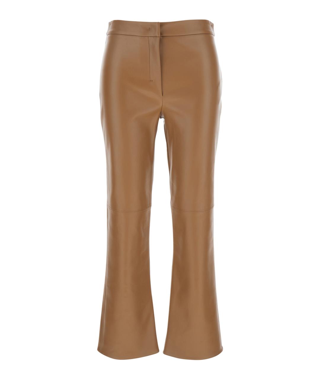 'S MAX MARA Коричневые полиэстеровые прямые брюки, фото 1