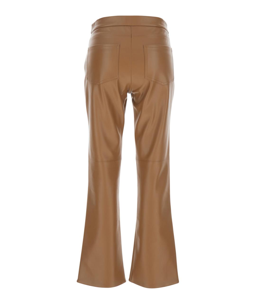 'S MAX MARA Коричневые полиэстеровые прямые брюки, фото 2