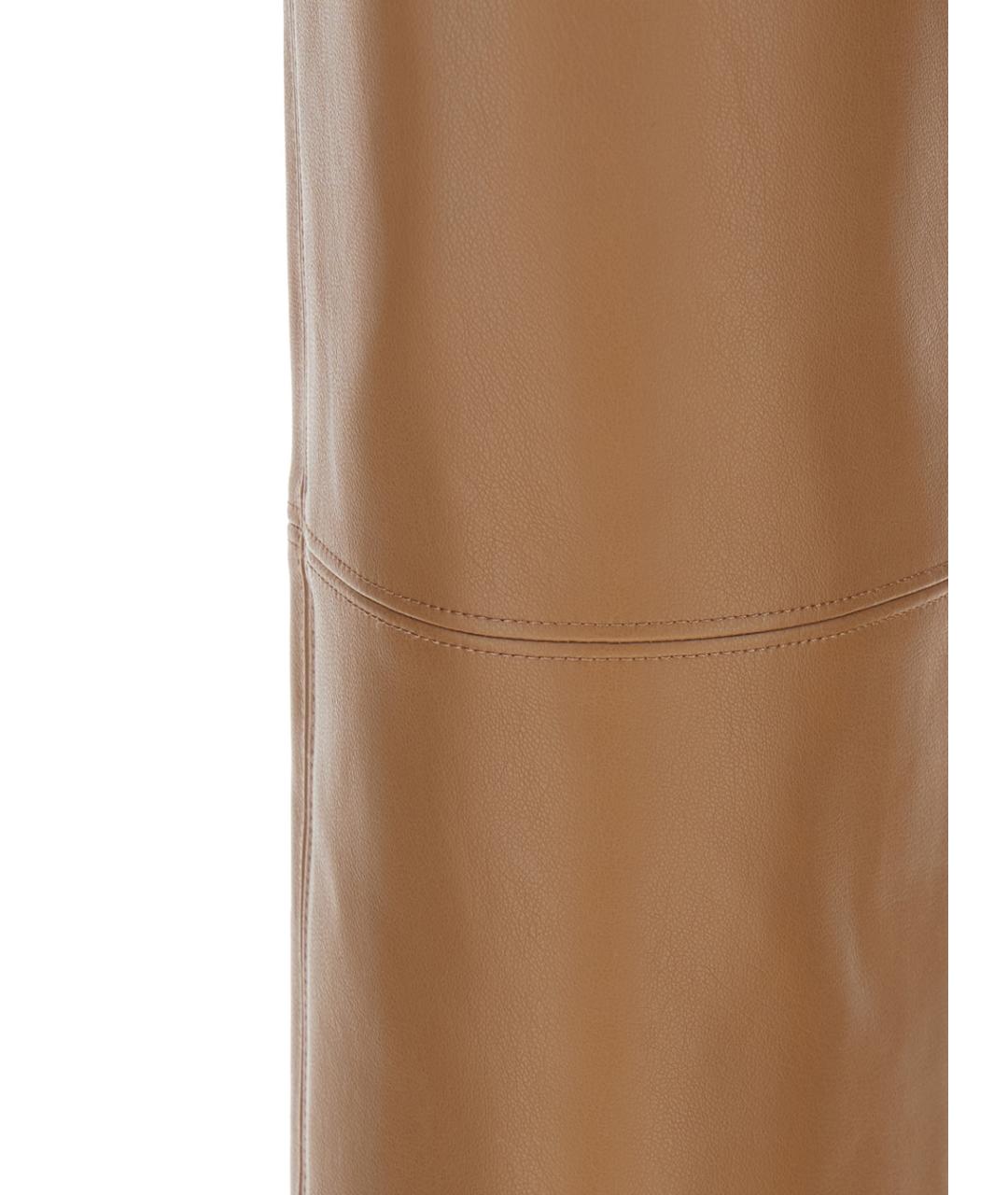 'S MAX MARA Коричневые полиэстеровые прямые брюки, фото 3