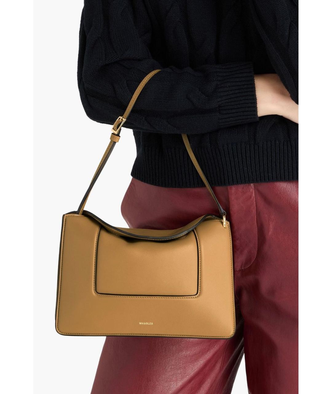 WANDLER Коричневая кожаная сумка через плечо, фото 2