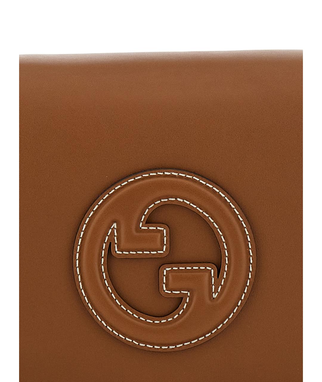 GUCCI Коричневая кожаная сумка через плечо, фото 3