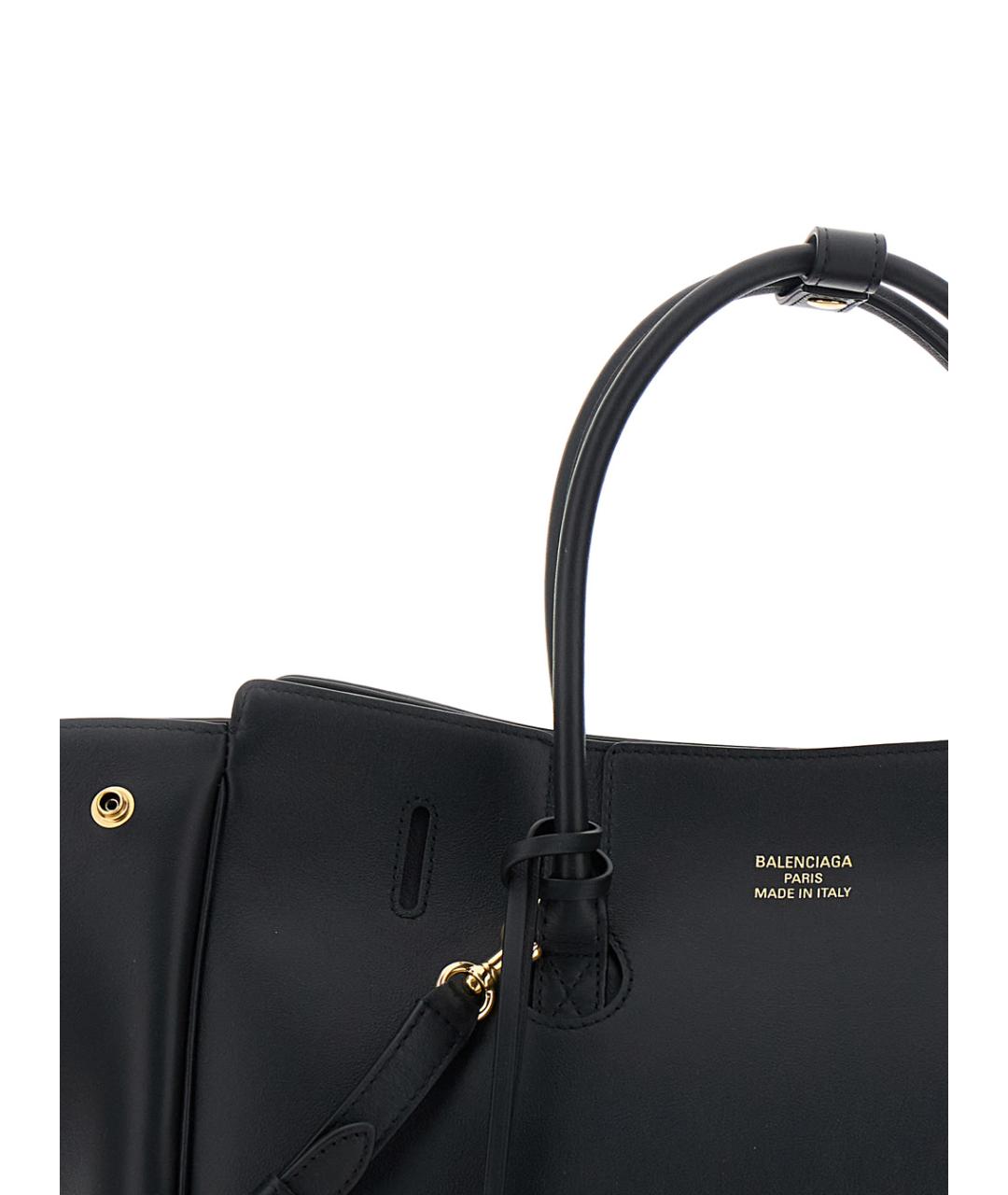 BALENCIAGA Черная кожаная сумка тоут, фото 3