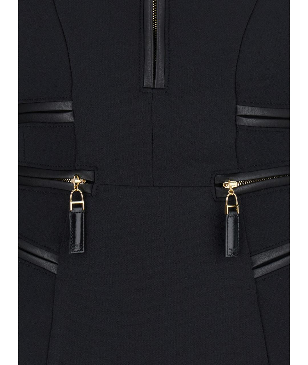 ELISABETTA FRANCHI Черное полиэстеровое повседневное платье, фото 3