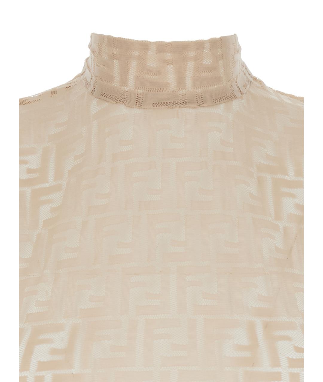 FENDI Бежевая полиамидовая блузы, фото 3