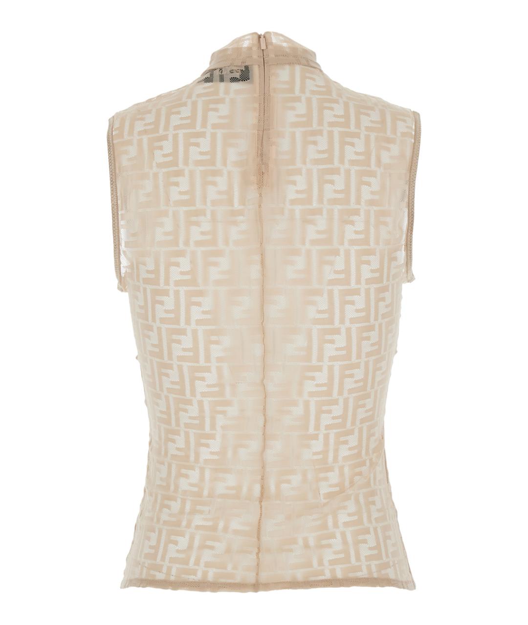 FENDI Бежевая полиамидовая блузы, фото 2