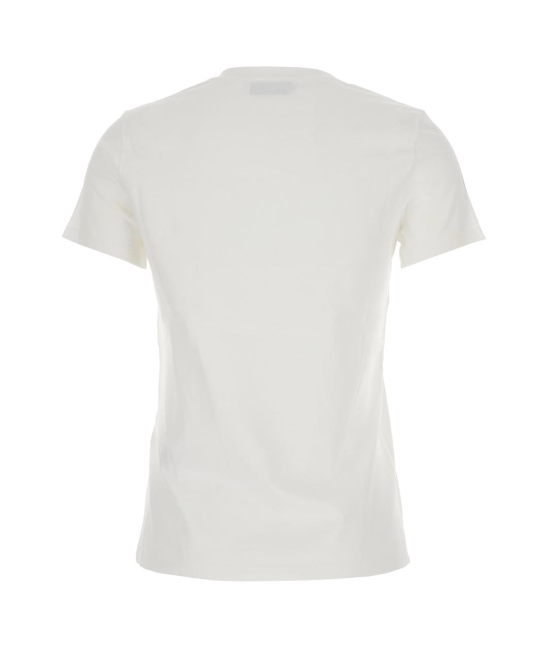 ELISABETTA FRANCHI Белая хлопковая футболка, фото 2