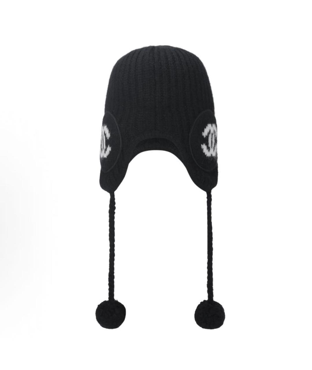 CHANEL Черная шерстяная шапка, фото 7
