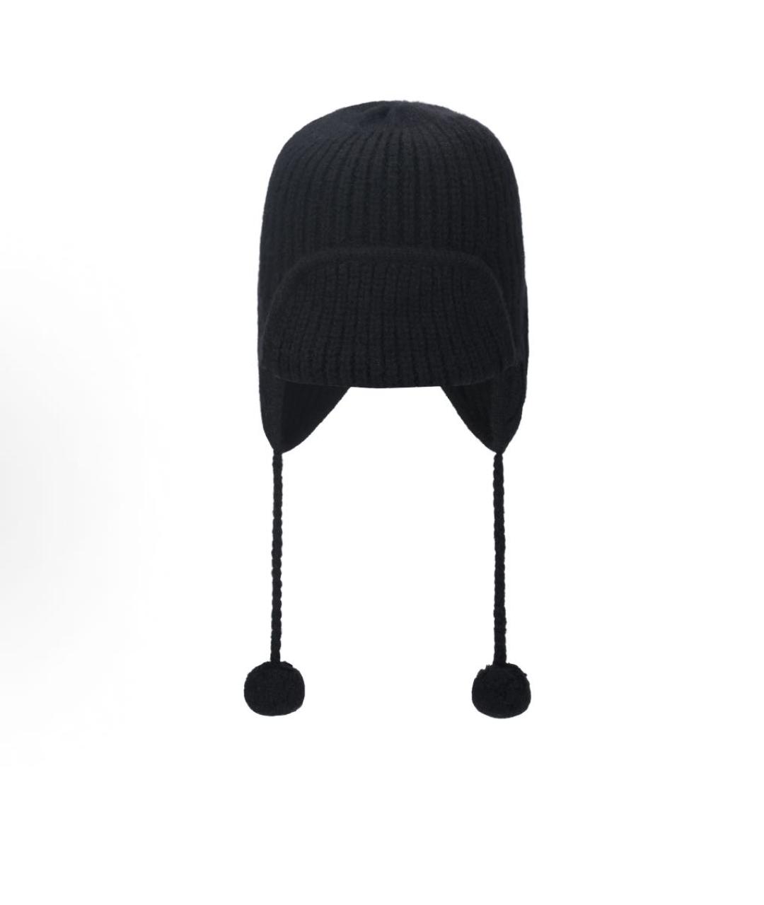 CHANEL Черная шерстяная шапка, фото 3