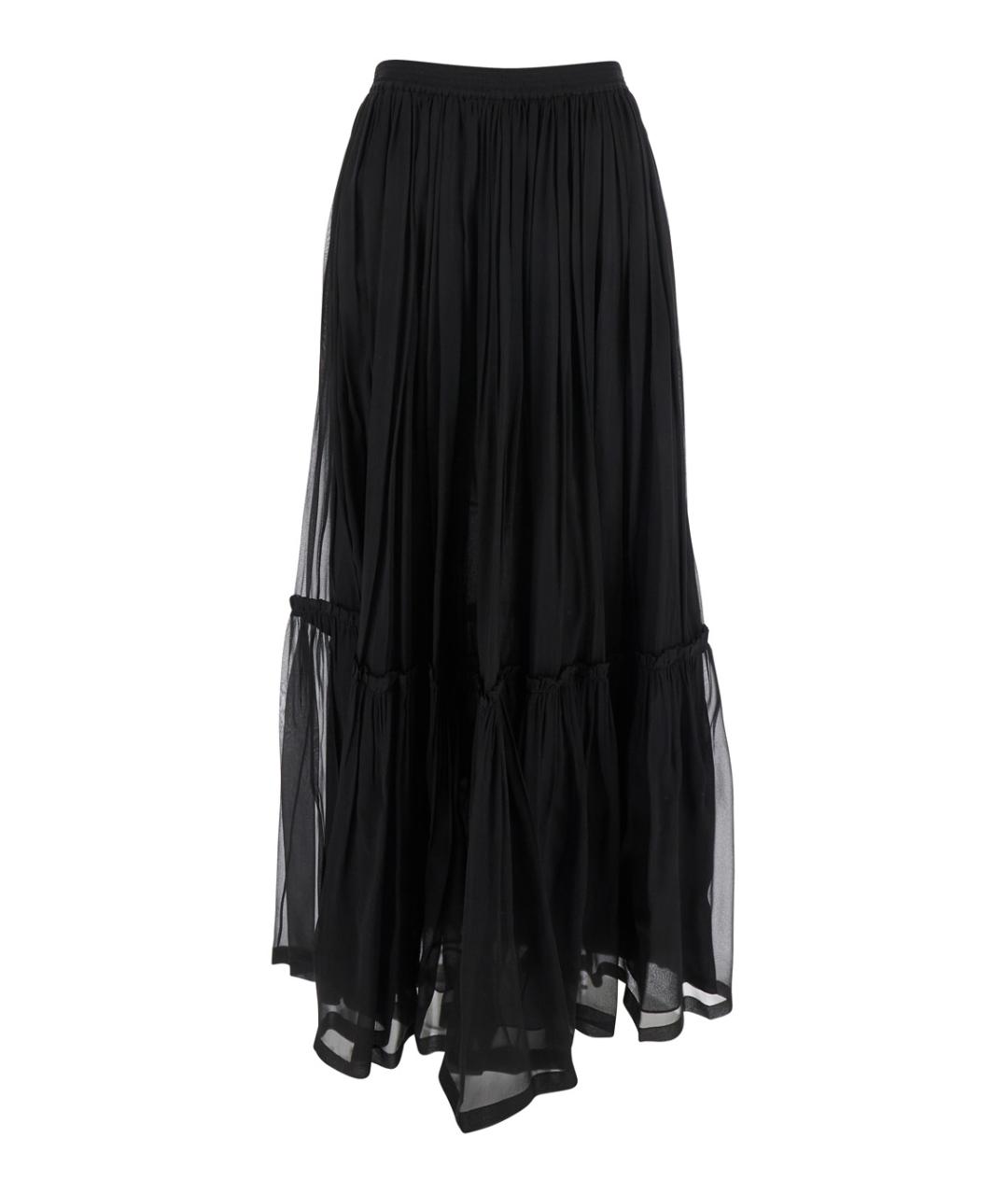 SAINT LAURENT Черная шелковая юбка макси, фото 1