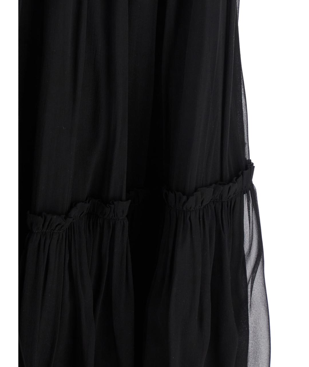 SAINT LAURENT Черная шелковая юбка макси, фото 3