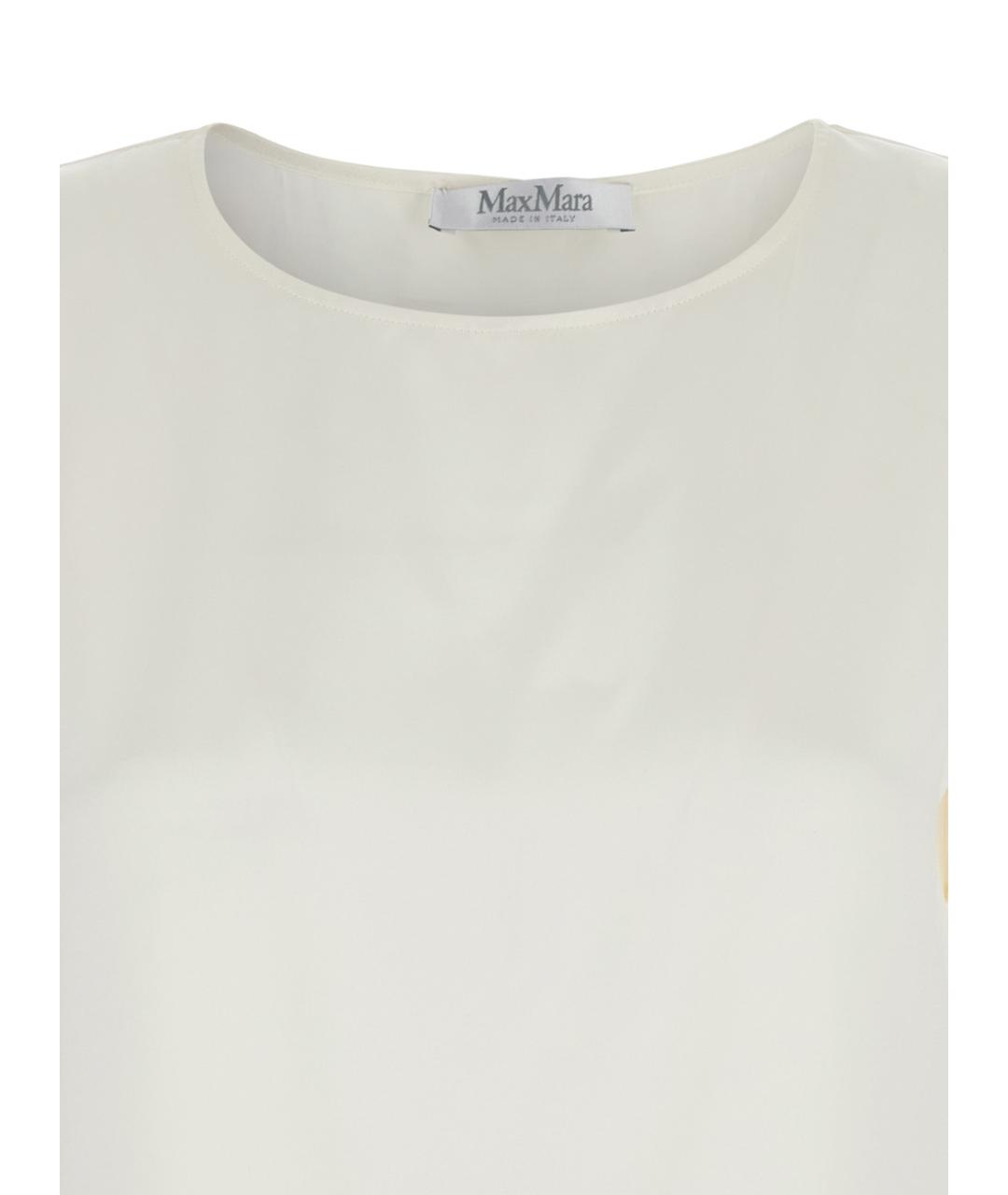MAX MARA Белая шелковая футболка, фото 3