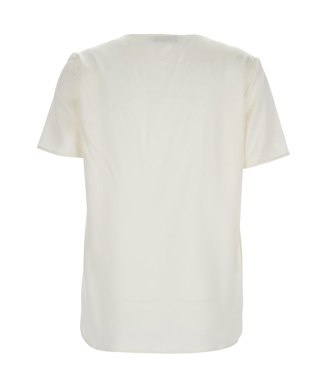MAX MARA Белая шелковая футболка, фото 2