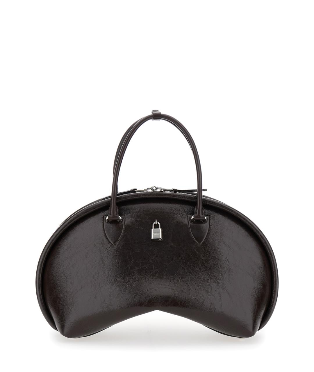 ACNE STUDIOS Коричневая кожаная сумка с короткими ручками, фото 2