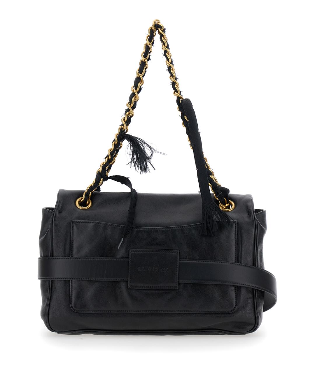 BALENCIAGA Черная кожаная сумка через плечо, фото 2