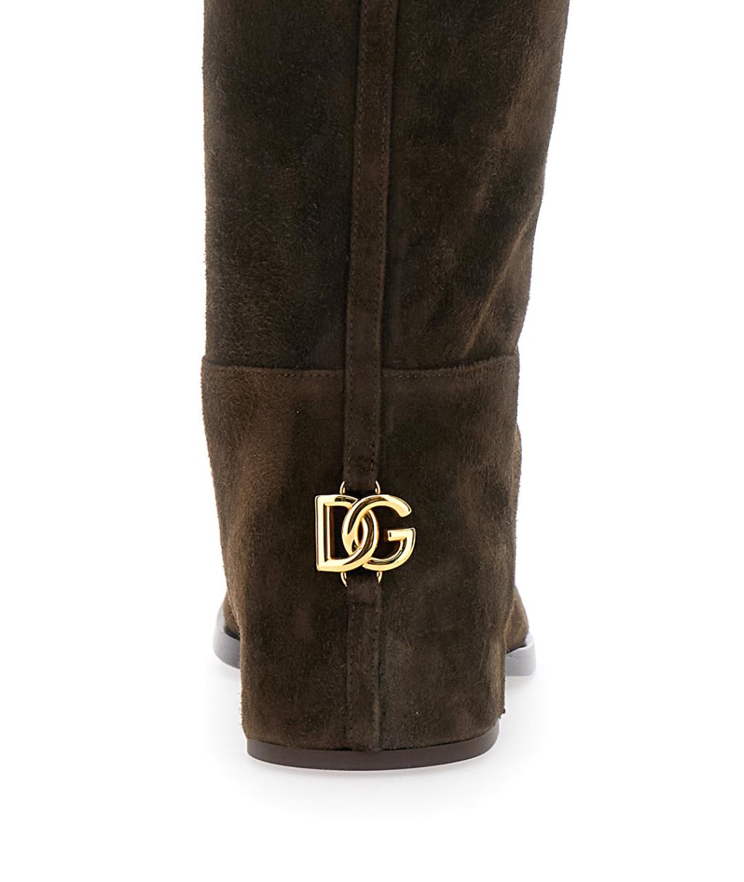 DOLCE&GABBANA Коричневые кожаные сапоги, фото 4
