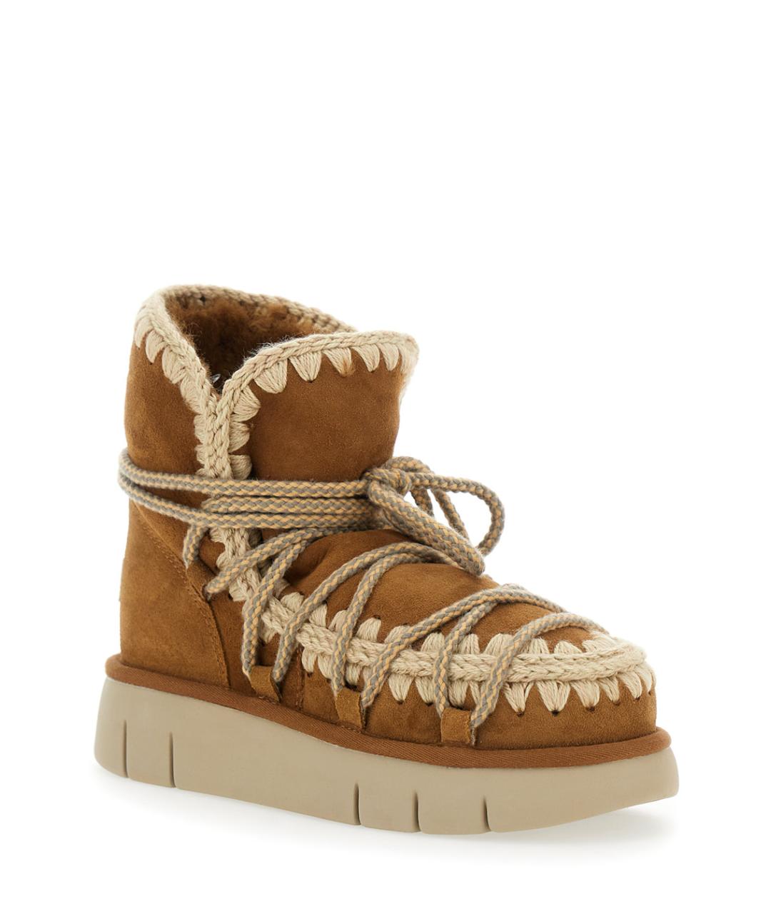 MOU Бежевые кожаные ботинки, фото 2