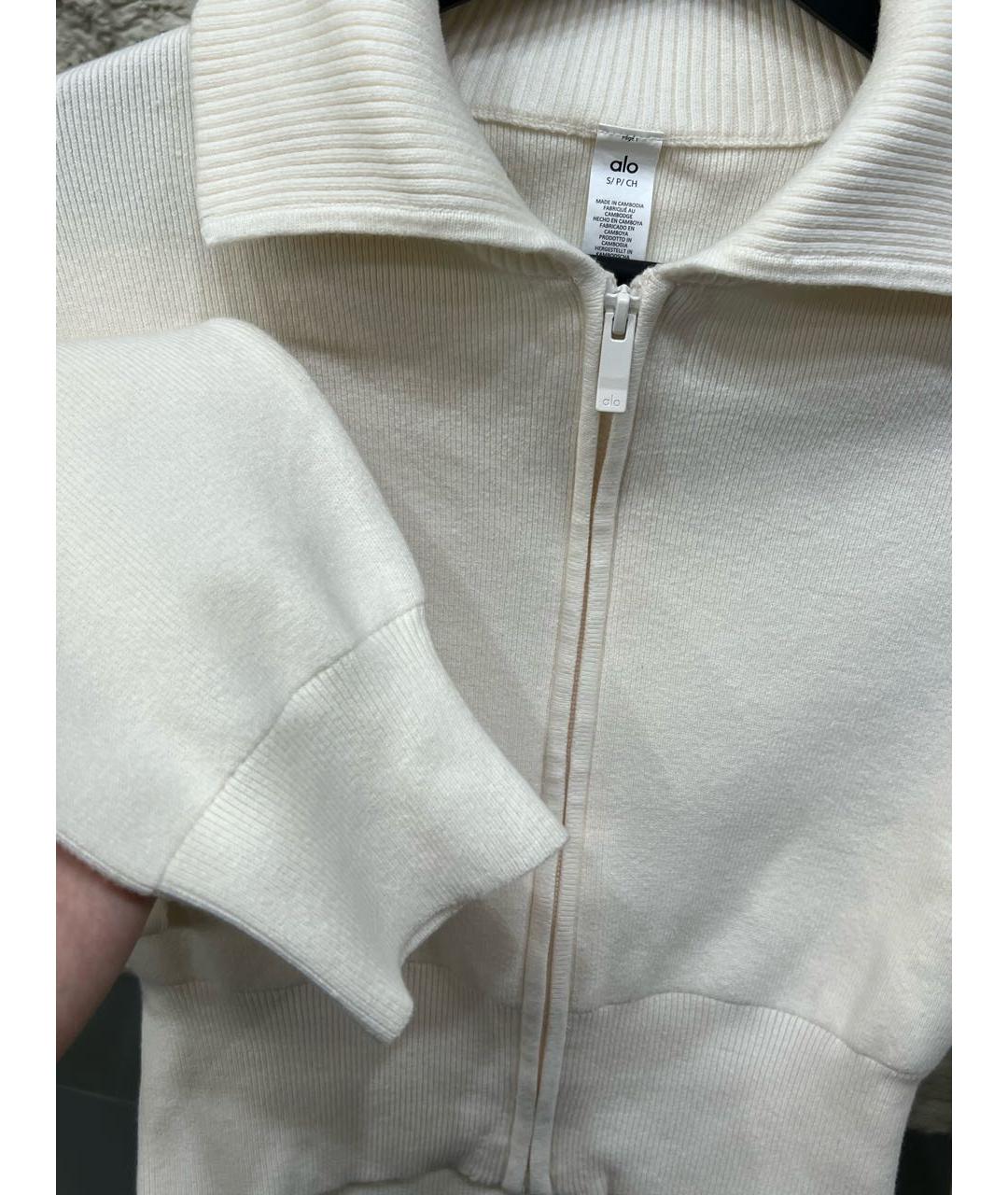 ALO YOGA Бежевый хлопко-эластановый джемпер / свитер, фото 3