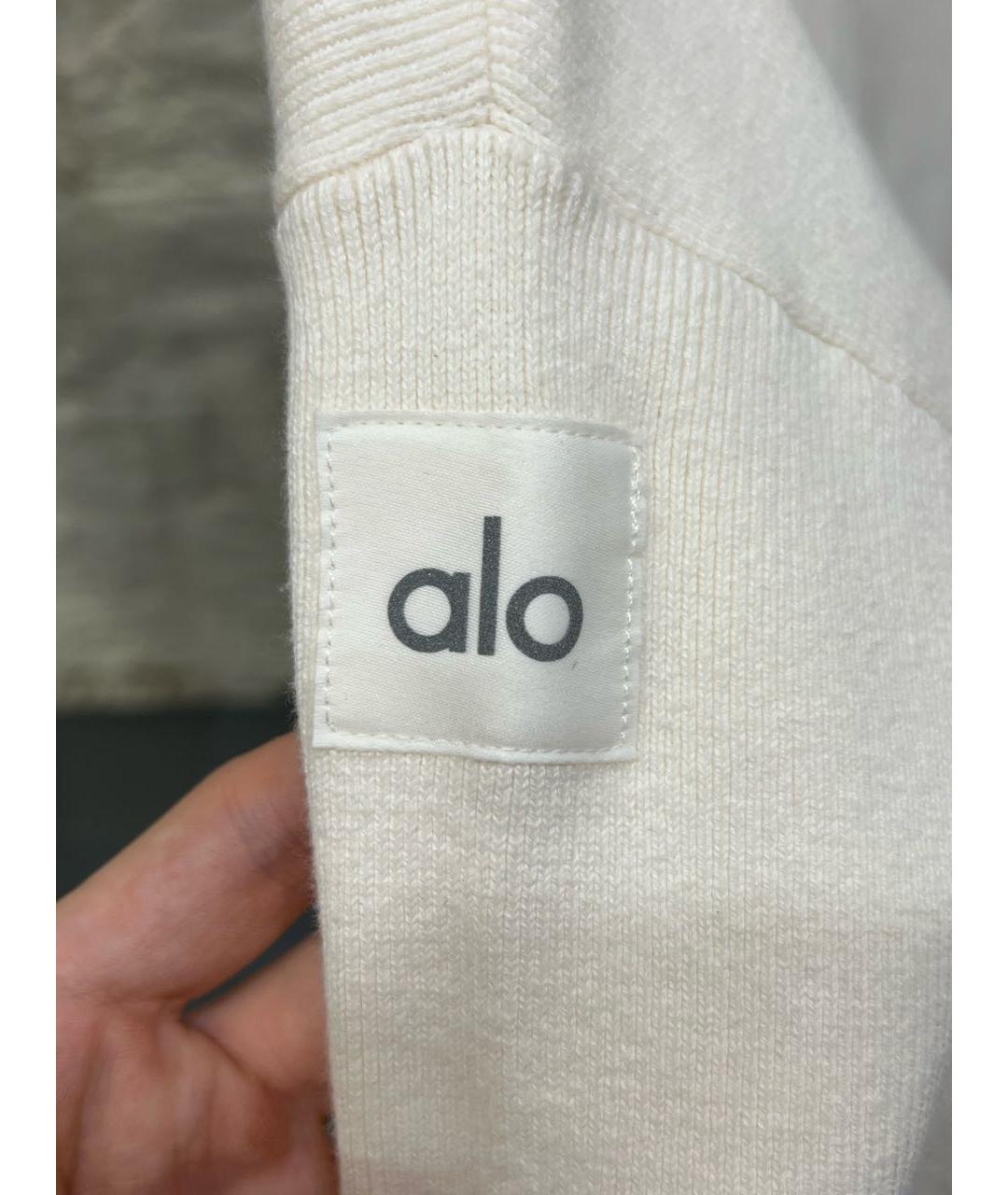 ALO YOGA Бежевый хлопко-эластановый джемпер / свитер, фото 5