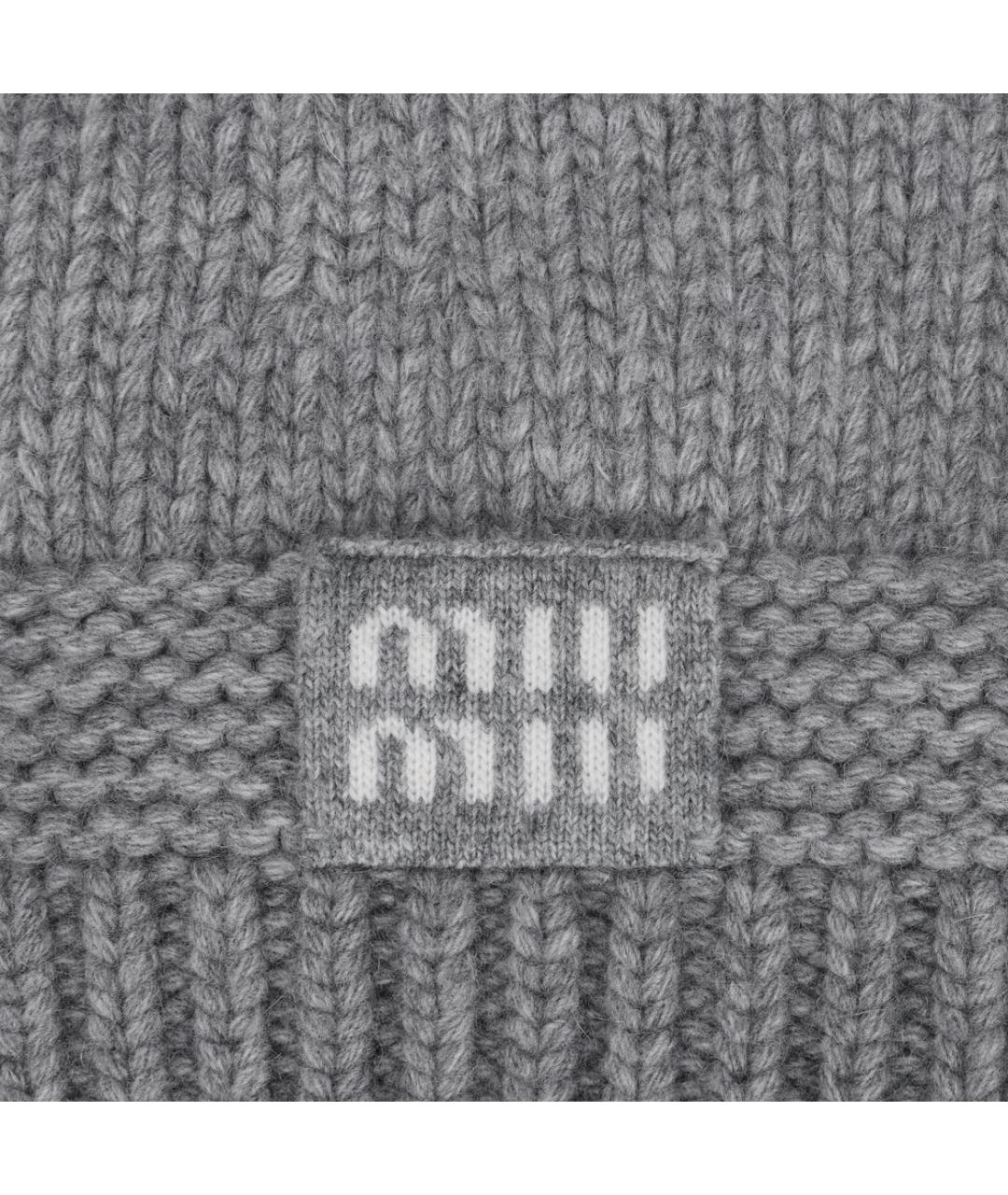 MIU MIU Серая кашемировая шапка, фото 4