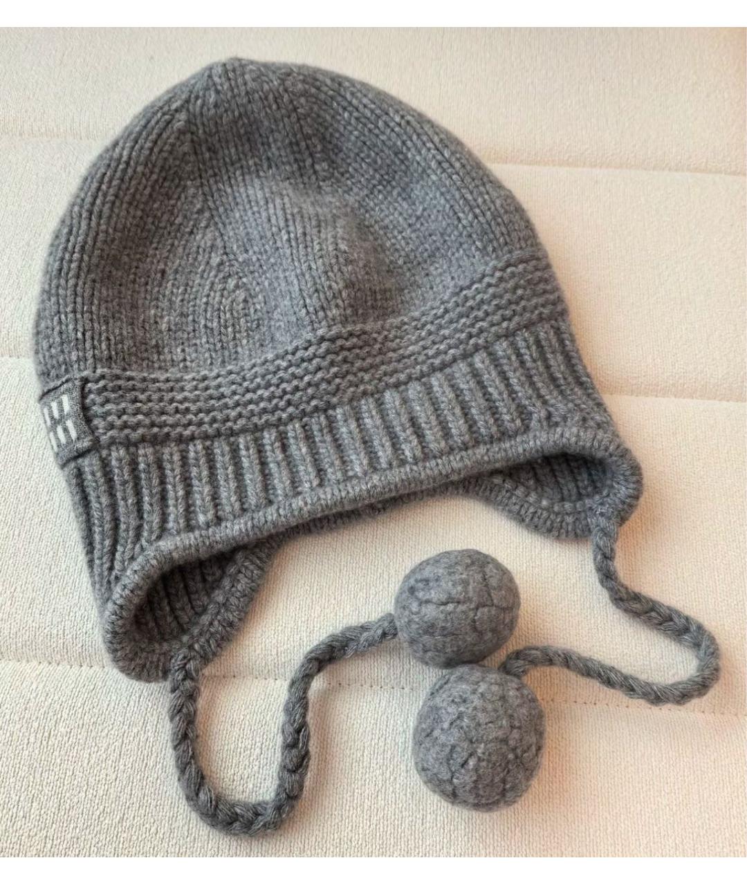 MIU MIU Серая кашемировая шапка, фото 5