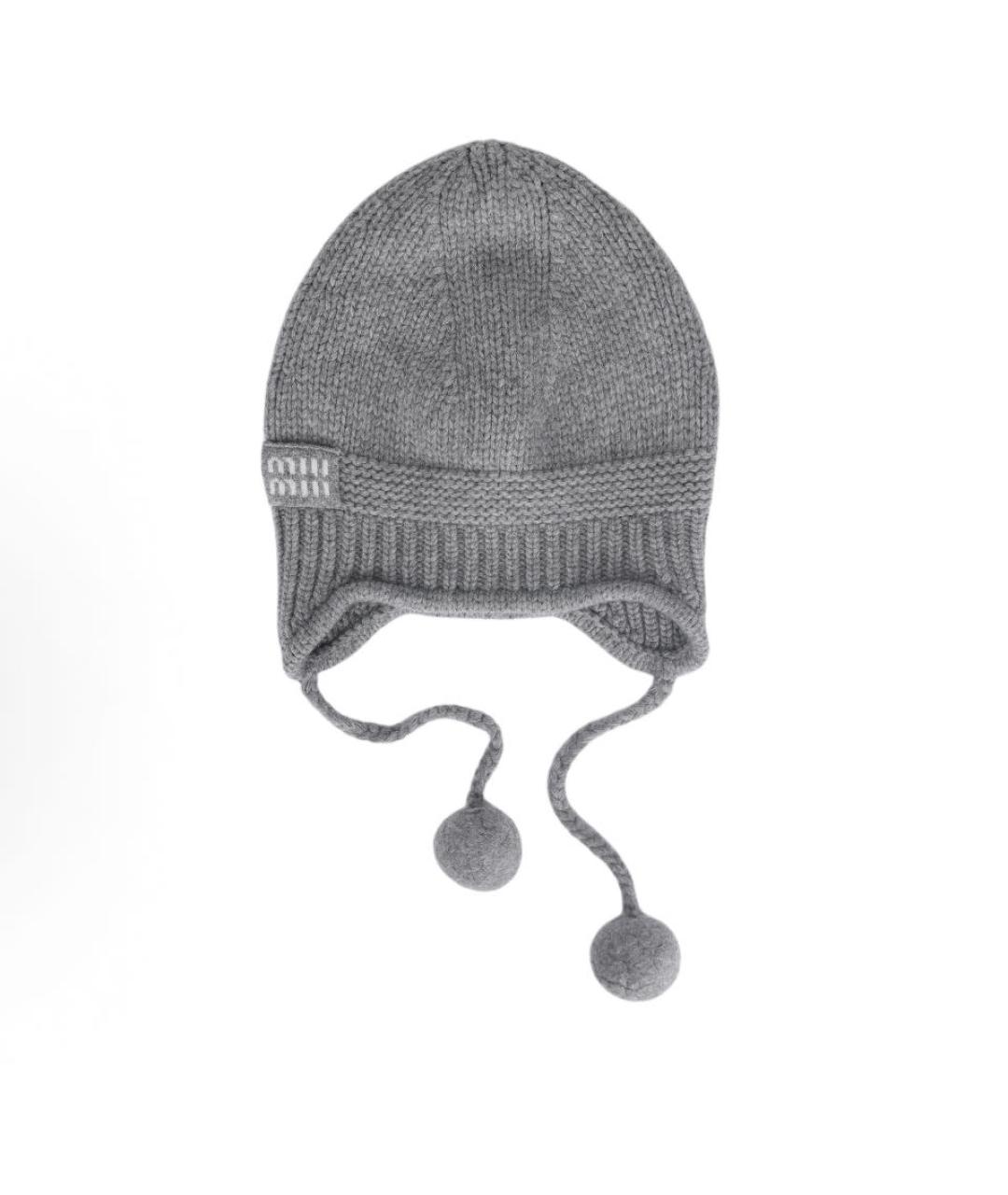 MIU MIU Серая кашемировая шапка, фото 8