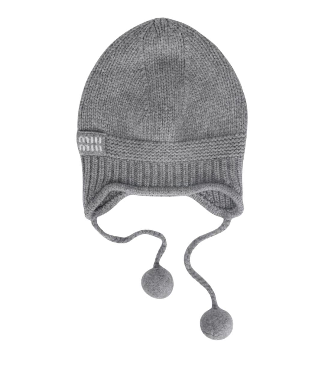 MIU MIU Серая кашемировая шапка, фото 1